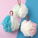 Omenluck 3Pcs Bath Loofahs Body Sponges Mesh Pouf Shower Balls Back Scrubber view 3