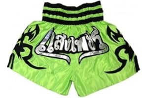 Woldorf USA Boxing Muay Thai Shorts in Satin Green with Silver Letters