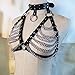 Women's Punk Waist Belt Body Chain Faux Leather Harness Adjustable with Buckles and O-Rings(LB-22)