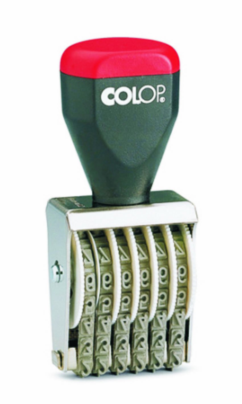 Colop 04006 Numbering Stamp in Blister 6 Bands 0-9 Imprint 26x44mm Ref 42504106