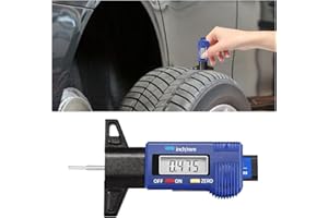 KITUREK LCD Display Tire Tread Depth Gauge, Car Tire Digital Measuring Gauge Tool with Inch MM Conversion, Tire Wear Gauge Tread Checker for Motorcycle, Truck, Car, SUV, Not Include Battery