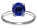 Star K 7mm Round Created Sapphire Solitaire