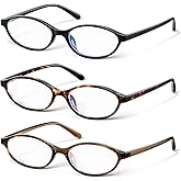 KUGUAOK Retro Oval Blue Light Blocking Glasses for Women 90s Small Cat Eye Eyeglasses Frame TV Bluelight Glasses