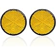 Yourkar 2 PCS Motorcycle Reflectors, M6 x 1.0 Screw Mounted Plastic Safety Warning Reflector, Universal Rear Safety Reflectors for Scooters Bicycles, Motorcycle Accessories (Round, Orange)