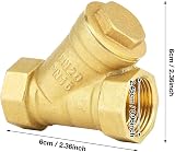 Akozon 3/4" BSPP Y Brass Ball Valve Strainer Filter for Water Oil Separation view 2