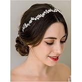 SWEETV Rhinestones Bridal Headband Silver Crystal Wedding Headpieces for Brides Hair Pieces for Bridesmaid Flower Girl Hair Accessories