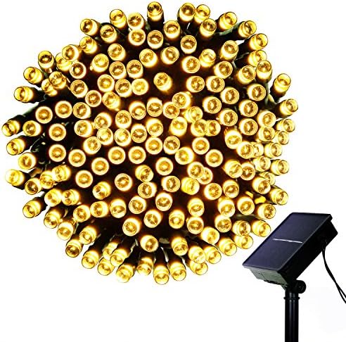GARMAR Solar String Lights, 8 Mode 72ft 200 LED Ambiance lighting for Outdoor, Camping, Patio, Lawn, Landscape, Garden, Home, Wedding, Holiday, Christmas Party, Xmas Tree, waterproof.(Warm White)