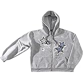 SHENHE Men's Star Graphic Zip Up Hoodie Long Sleeve Y2k Sweatshirt Oversized Jacket Streetwear