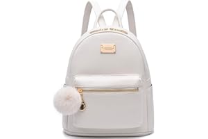 I IHAYNER Girls Fashion Backpack Purse Leather Mini Backpack Purse for Women Satchel School Bags with Pompom Travel Daypacks