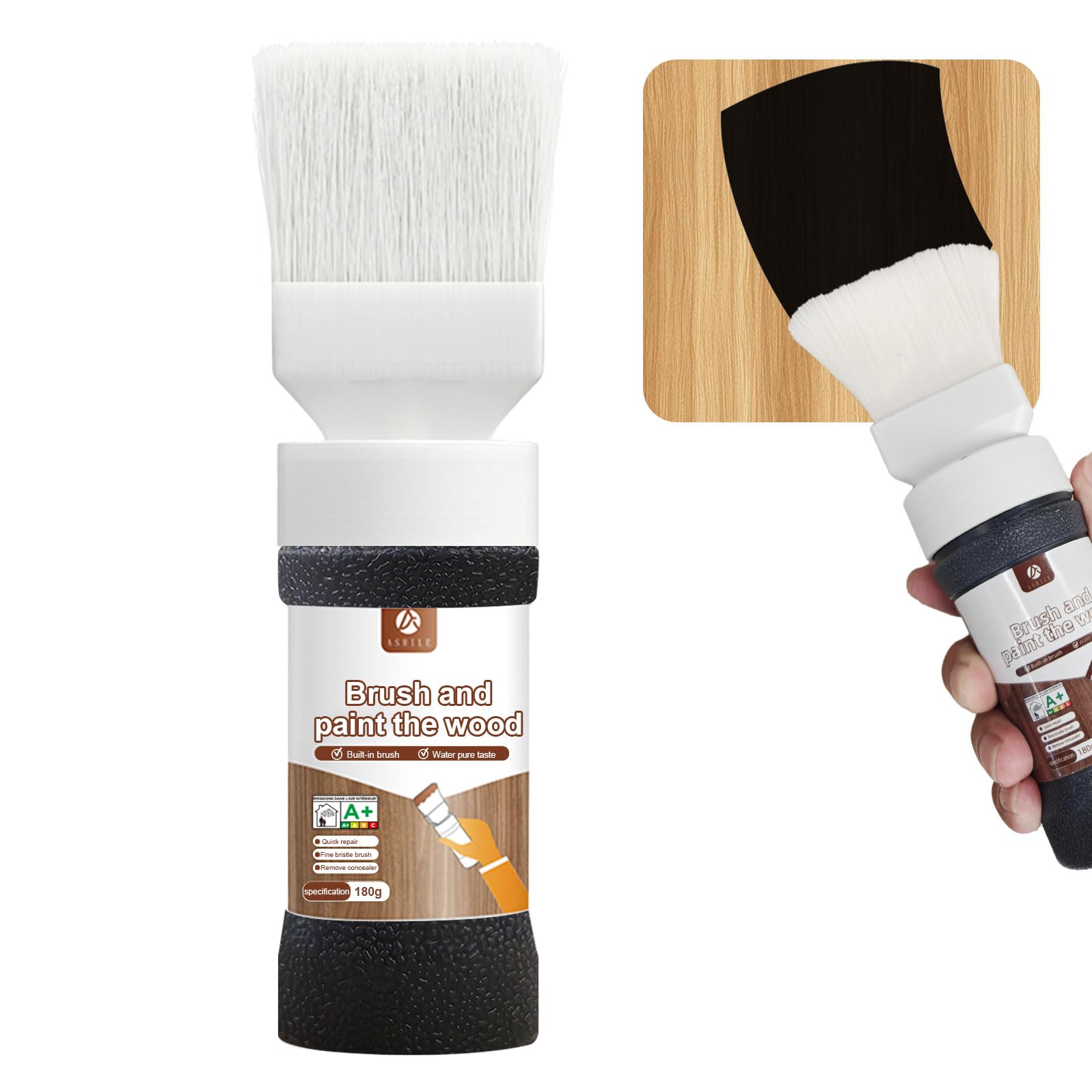 Photo 1 of Anirun Black All-in-One Paint, Touch-Up Paint for Furniture, Cabinets, Wood, Metal, No Sanding, Fast Drying, Water Based, Multi Surface, 6.35 oz