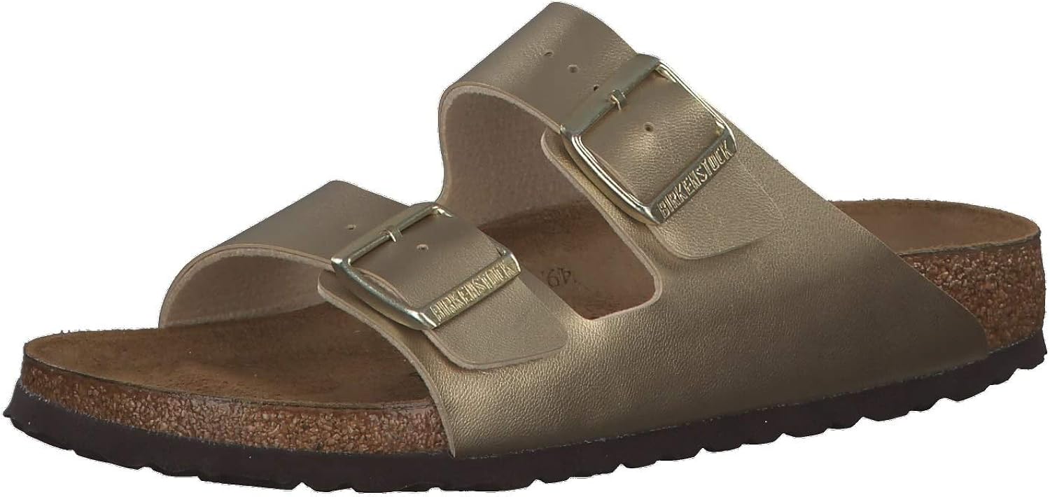 Amazon.com | Birkenstock Women's Ankle-Strap Sandal, Gold, 8 US | Sandals