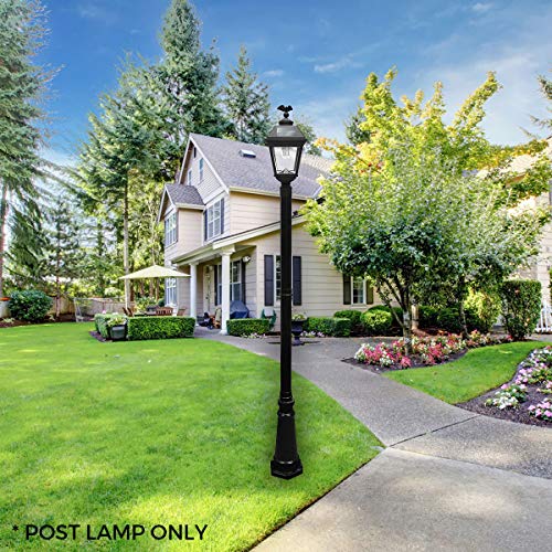 GAMA SONIC Imperial Bulb Solar Post Lamp, Outdoor Solar Powered Light, Pole Post Mount, Black (GS-97B3-F) - Thumbnail 3
