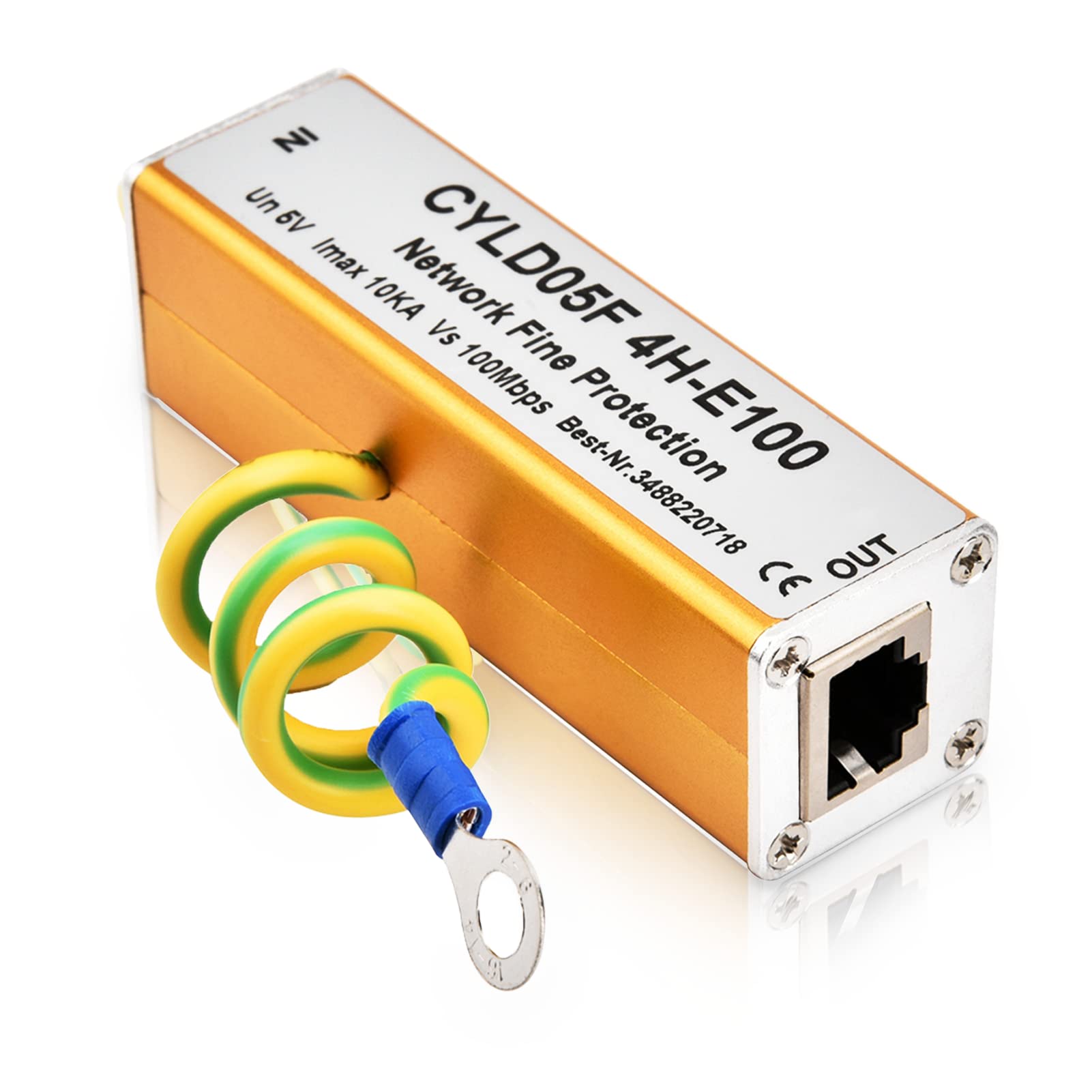 DAUERHAFT RJ45 RJ11 Ethernet Surge Protector,Full Mounting RJ45 Suppressor,Ethernet Network Surge Protector 5V, for Over-Voltage of Monitoring Systems