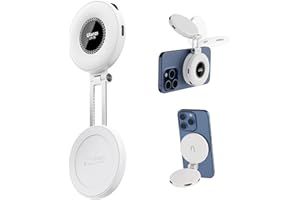 UURIG Fill Light for Magsafe LED Phone Light Attachment Selfie Ring Light Brightness Adjustable Compatible w Magsafe for iPhone Smartphone Vlogs/Photography/Video Conference Color White