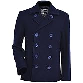 Seibertron Men's Woolen Coat US Navy Type 80% Wool USN Pea Coat