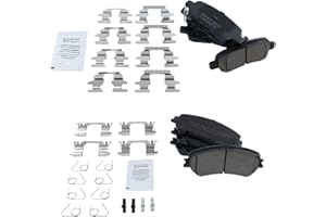 TRQ Front and Rear Brake Pad Set Ceramic Compatible with 2014-2020 Nissan Rogue 2017-2020 Rogue Sport