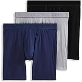 Jockey Men's Underwear Chafe Proof Pouch Cotton Stretch 8.5" Long Leg Boxer Brief - 3 Pack