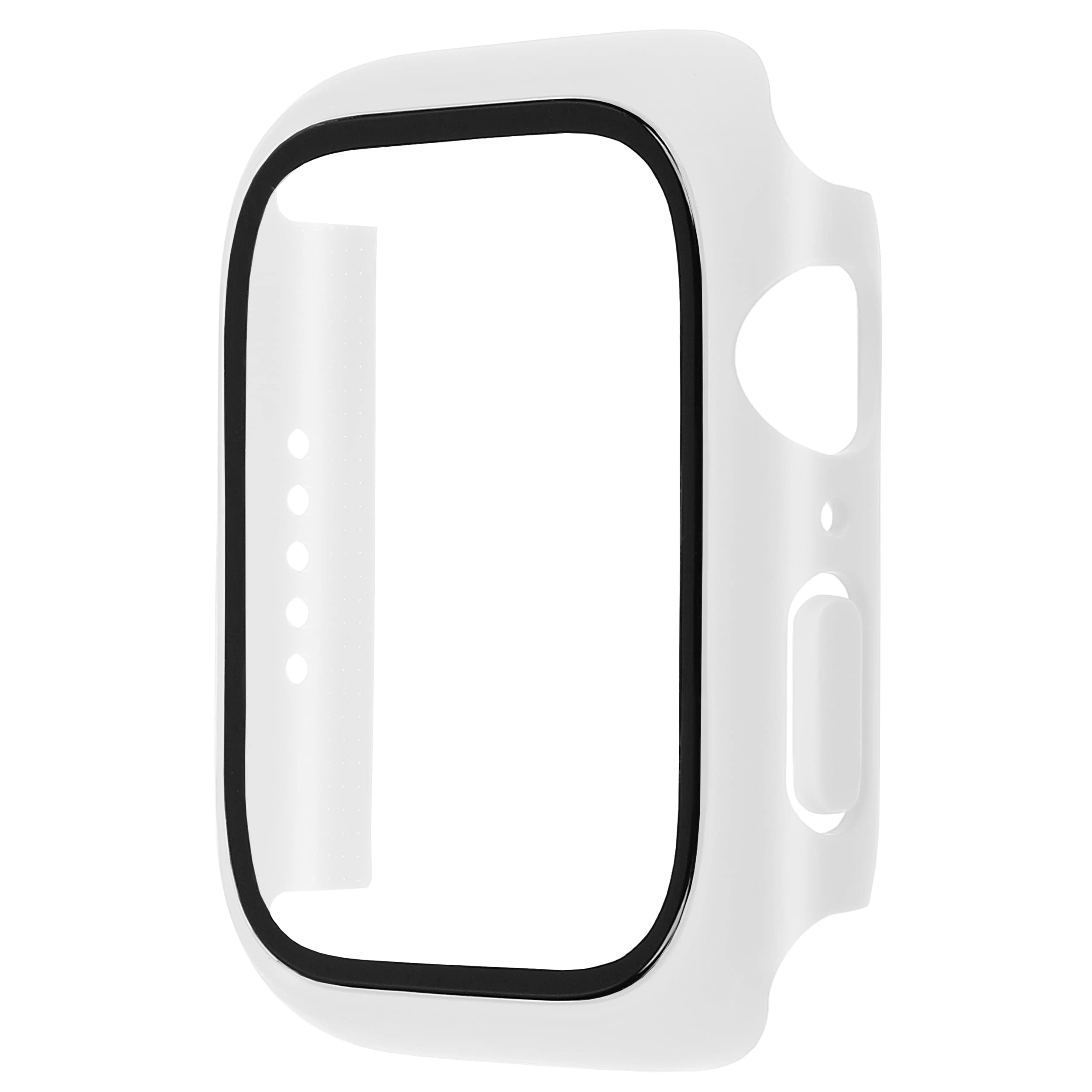 mumbi Protective Case with Tempered Glass Compatible with Apple Watch Series 8 7, 45 mm Transparent