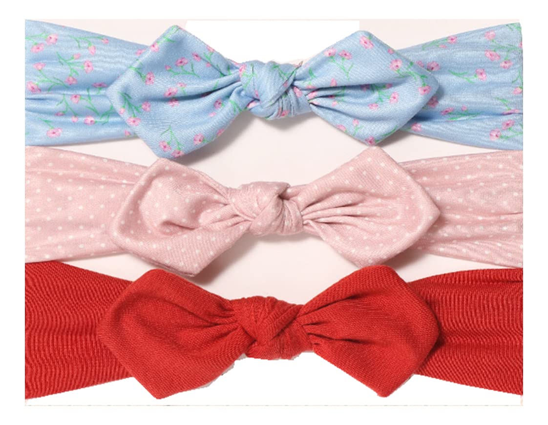 Baby Girl Cotton Doughnut Elastic Headband for Toddler Pack of 3 (10313)