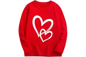 Styxlyn Girls Boys Valentines Sweatshirt 2025 Love Graphic Crewneck Long Sleeve Tops VDAY Sweatshirts Funny Clothes 3-10 Year