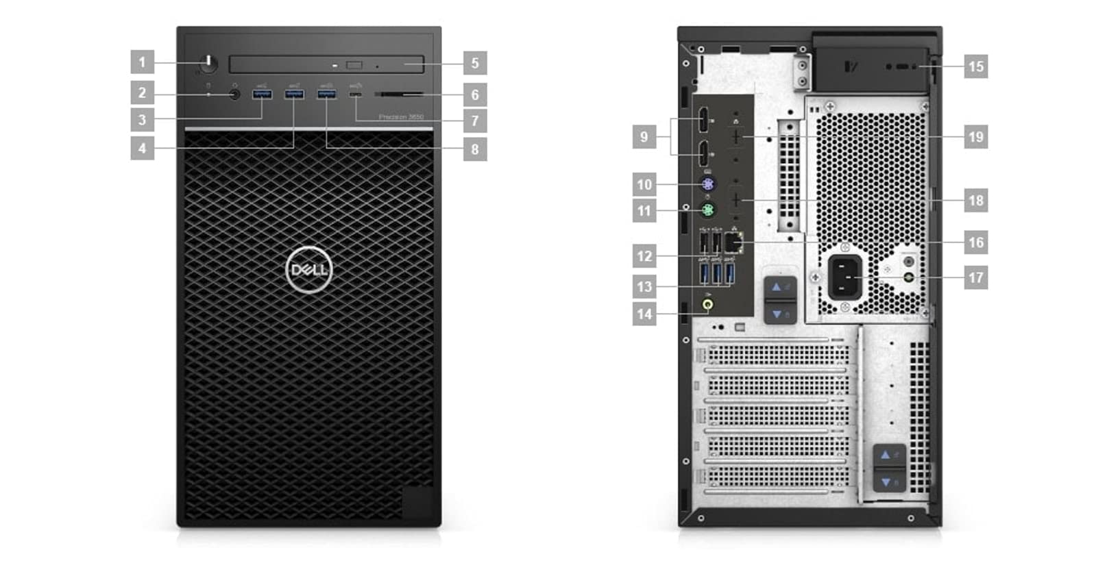 Dell Precision T3650 Workstation Desktop | Core i7-11700 - 512GB SSD Hard Drive - 16GB RAM - Nvidia GeForce RTX 3070 | 8 cores @ 4.9 GHz - 8GB GDDR6 Win 11 Pro Black (Renewed)