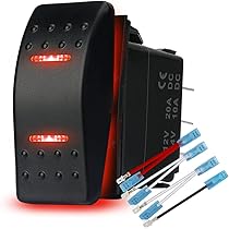UHUSE Winch In/Out Rocker Switch 7-Pin Blue LED Rocker Toggle Switch 12v 24v On Off On - Foto 9