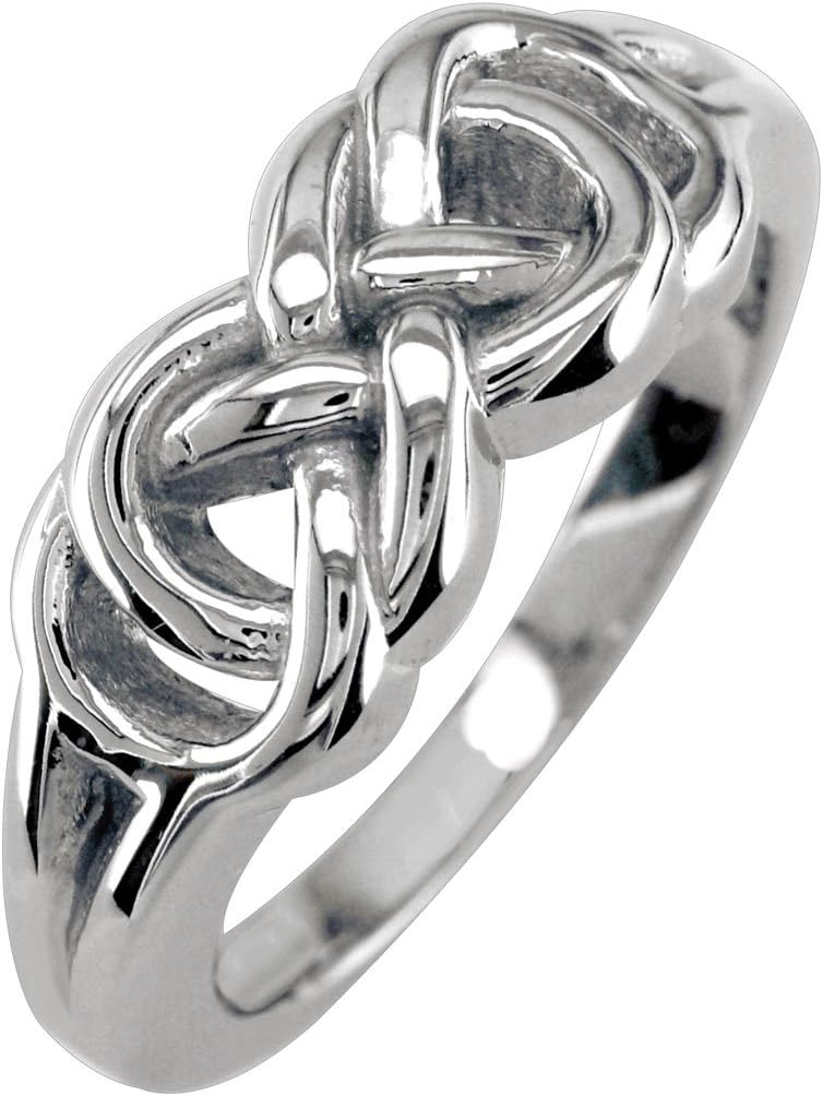 Mens or Womens Double Infinity Ring, 7.5mm in Sterling Silver