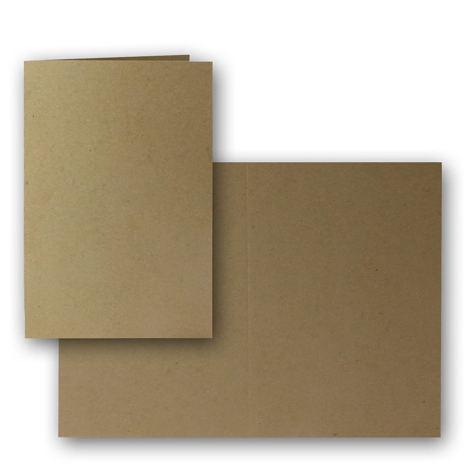 25x Vintage Kraft Paper Folding Cards DIN B6-120 x 169 mm - Brown - Recycling - 240 g m² blank folding cards
