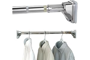 Stainless Steel Adjustable Closet Rod, No-Drill Installation, Heavy-Duty Hanging Bar for Closet, Wardrobe & RV (20-30 inch)