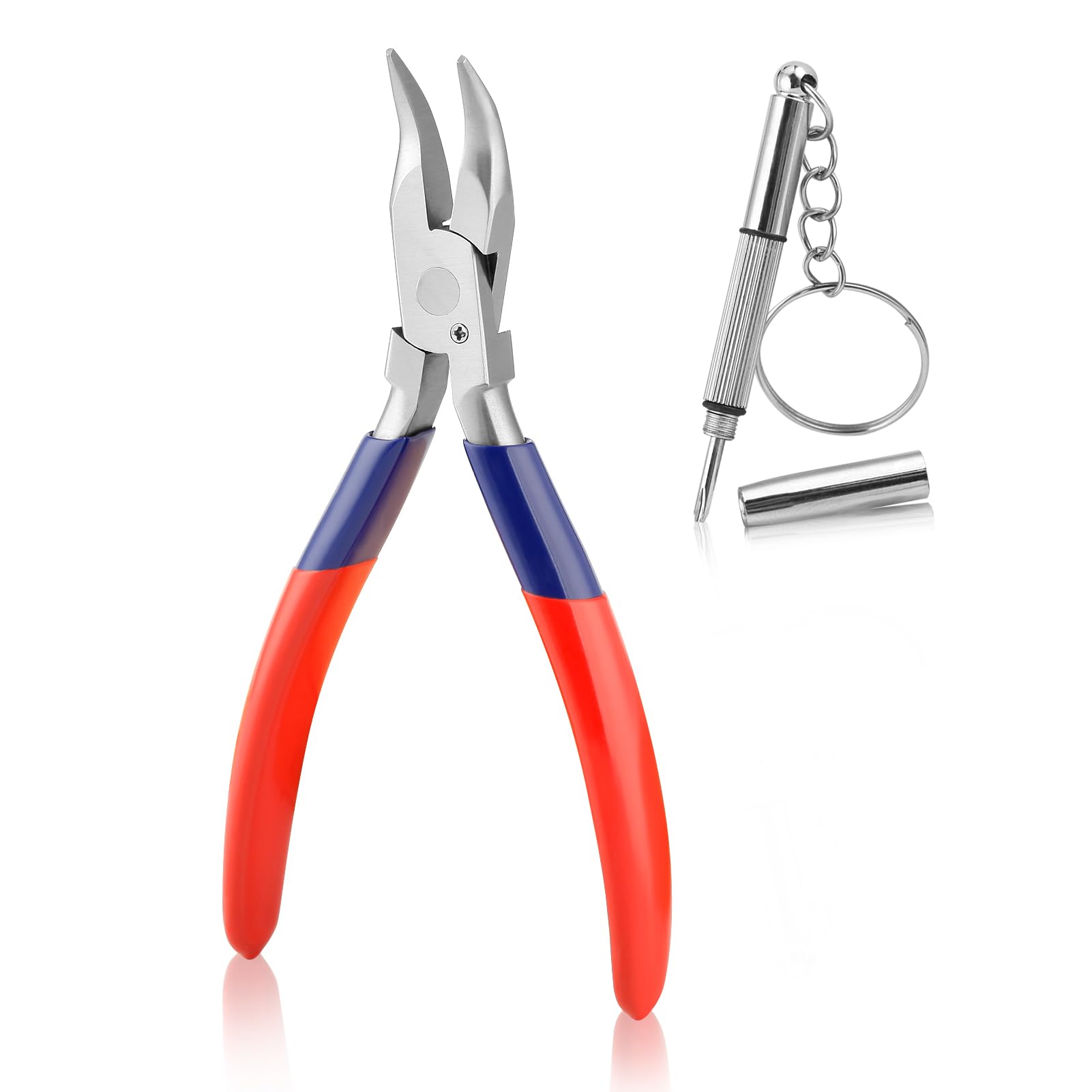 GOLD DEER Bent Nose Pliers Eyeglasses Repairing Plier Nose Pad Pliers Adjusting Eyeglass Arms Frame Pliers Precision Eyeglass Adjustment Tools Jewelry Forming Tool Jewelry Making Pliers