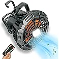 Camping Fan for Tent with LED Lantern, Rechargeable USB Fan with Remote Control, 180° Rotation, Quiet and Strong Wind, Portab