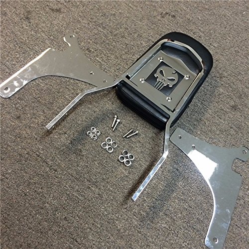 Flame Backrest Sissy Bar Leather Pad For 1996-2005 Kawasaki Vulcan 800 Classic Chrome Steel