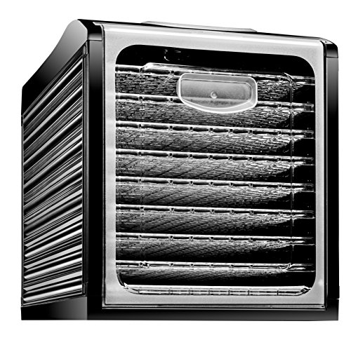 Chefman Food Dehydrator Machine Professional Electric Multi-Tier Food Preserver, Meat or Beef Jerky Maker, Fruit & Vegetable Dryer with 9 Slide Out Trays & Glass Door - RJ43-SQ-9