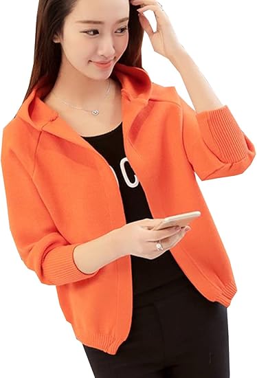 Amazon Duwei ドゥウェイ レディース カーディガン セーター ニットフォーマルセーター セーター 無地 フード付き 長袖 ジャケットトップス アウター シンプル カーディガン ボレロ 通販