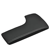 GXARTS Driver Center Console Armrest Cover Compatible with Lexus IS250 IS350 IS300 IS200t 2014-2017 Black Microfiber Leather White Stitch Lid Replacement Skin F-Sport Base Premium Leather Part Only