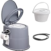 VEVOR Portable Toilet for Camping, Porta Potty with 1.3 Gal Detachable Inner Bucket & Removable Paper Holder, Commode with Du