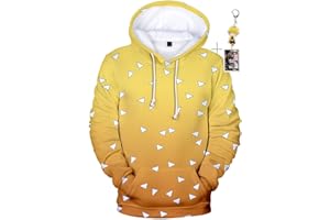 JOOJER Anime Slayer Tanjirou Zenitsu and Other Figure Hoodie, Unisex Printed Cosplay Sweatshirt Costume Coat