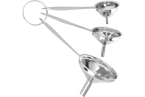Entonnoir Cuisine Funnel Set - Stainless Steel Funnels for Filling Bottles, Canning, Kitchen, Small, Silver, Food, Water Bott