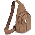 WESTEND Crossbody Canvas Sling Bag with Adjustable Strap-Travel Small Daypack
