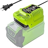 TPDL Mini Charger for Greenworks 40V Battery, 1/2 Size of Original, Compatible with G-MAX 40V Battery 29462, 29472 and for Greenworks Other 40V Battery