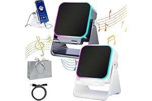 5-in-1 Wireless Induction Bluetooth Speaker with Adjustable Phone Stand, Stereo Sound, 5000mAh Rechargeable, 8 RGB Ambient Li