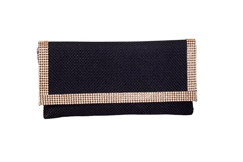 PrettyKrafts Jute Hand Purse (Black)