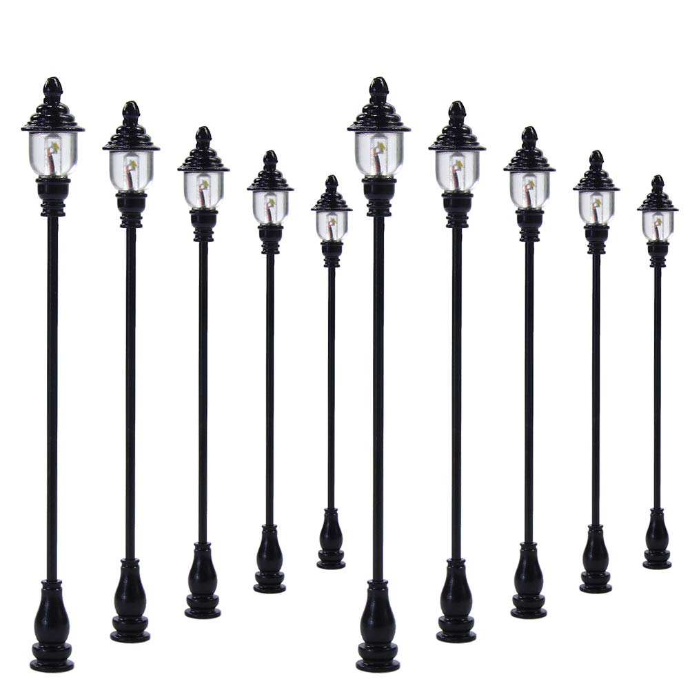 Evemodel LQS21 10PCS Model Railroad Train Lamp posts Led street light Lamps OO / HO Scale