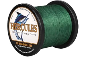 HERCULES Cost-Effective Super Cast 8 Strands Braided Fishing Line 10LB to 300LB Test for Salt-Water,109/328/547/1094 Yards(100M/300M/500M/1000M),Diam.#0.12MM-1.2MM,Hi-Grade Performance,Variety Colors