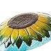 Glass Bird Bath Garden Hand Painted With Crushed Glass Bowl - Large Wild Bird Feeder for Garden, Yard, Patio, Lawn Decor - 18 x 2 x 18 Inches, 64oz