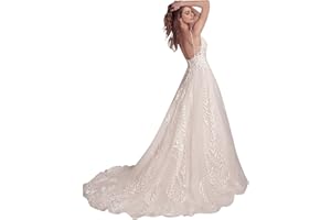 SEIM Lace Appliqued Wedding Dresses for Bride 2025 Beach Wedding Bridal Gowns for Women SE002