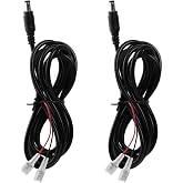 2 Pcs 5.5x2.1mm DC Plug Durable Chew-Resistant Power Cable for Trail Cameras,Trail Camera Power Cord Compatible with Stealth Cam,Muddy,Spypoint,Moultrie,Browning,Wildgame Innovations,Black Gate,Etc.