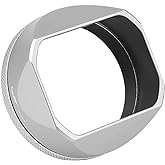 Haoge LH-X54W Square Metal Lens Hood with 49mm Adapter Ring for Fujifilm X100VI Fuji X100V Camera Silver