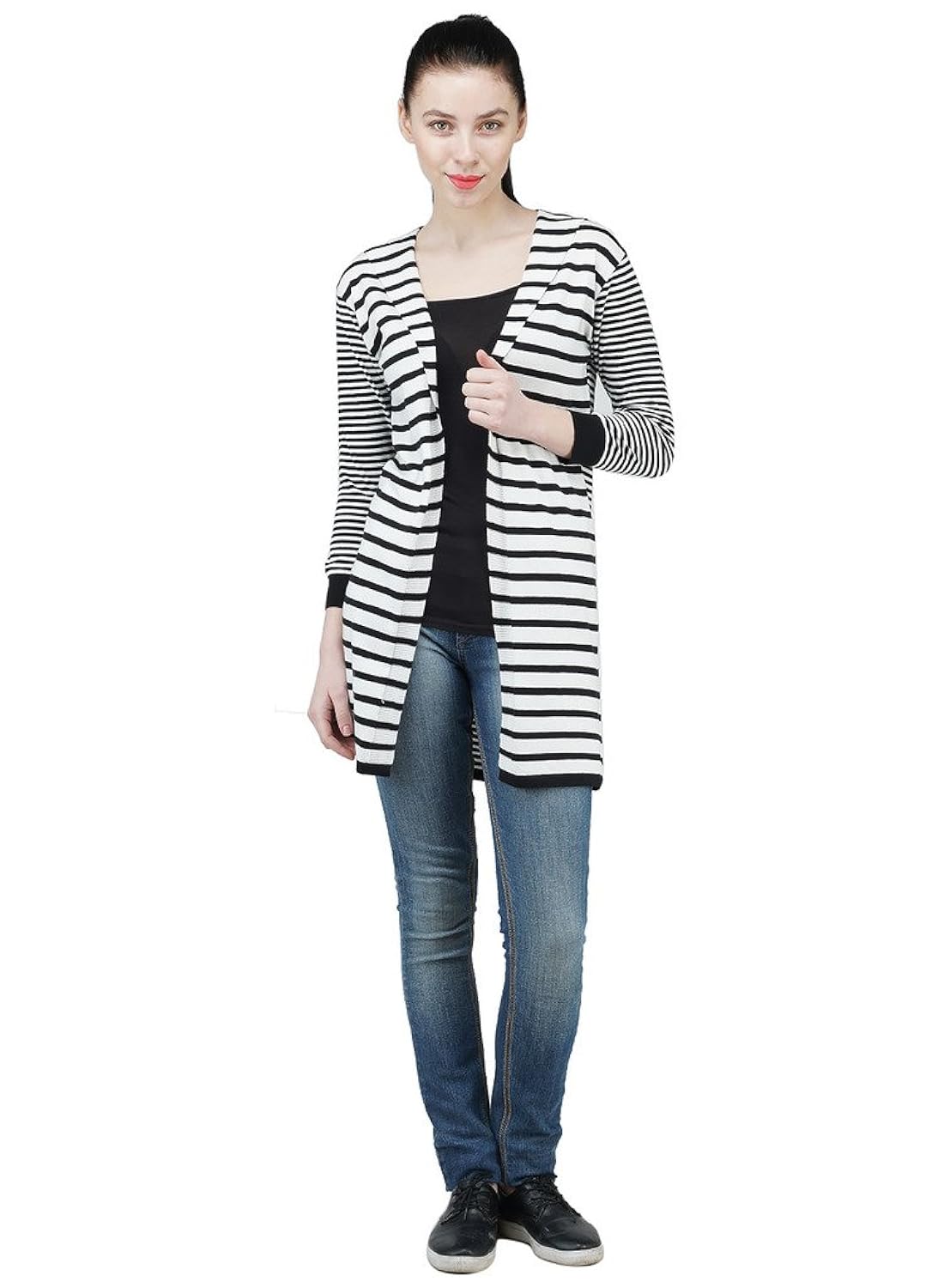 women's 3/4 th sleeves long open shrug