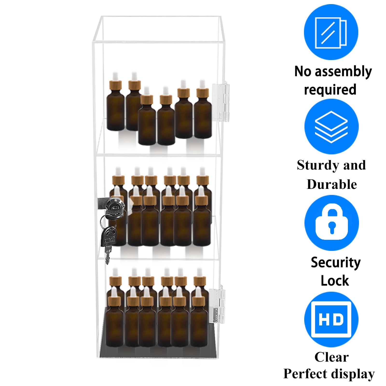 Interlock Display Box Mua DuvinDD Acrylic Display Case with Lock, Clear Figure Display Case ...